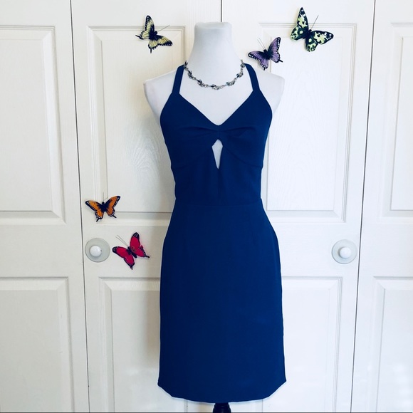 Sexy Blue Strappy Mini Dress - Picture 8 of 9